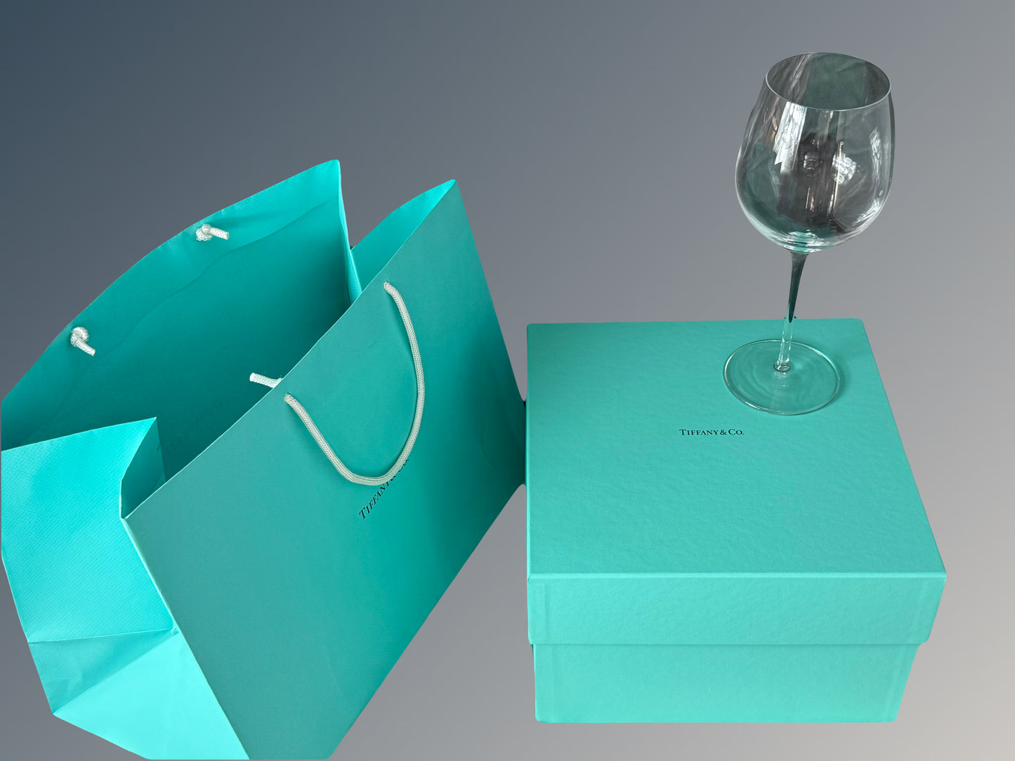 Tiffany Wine Crystal Glasses, Set of Two