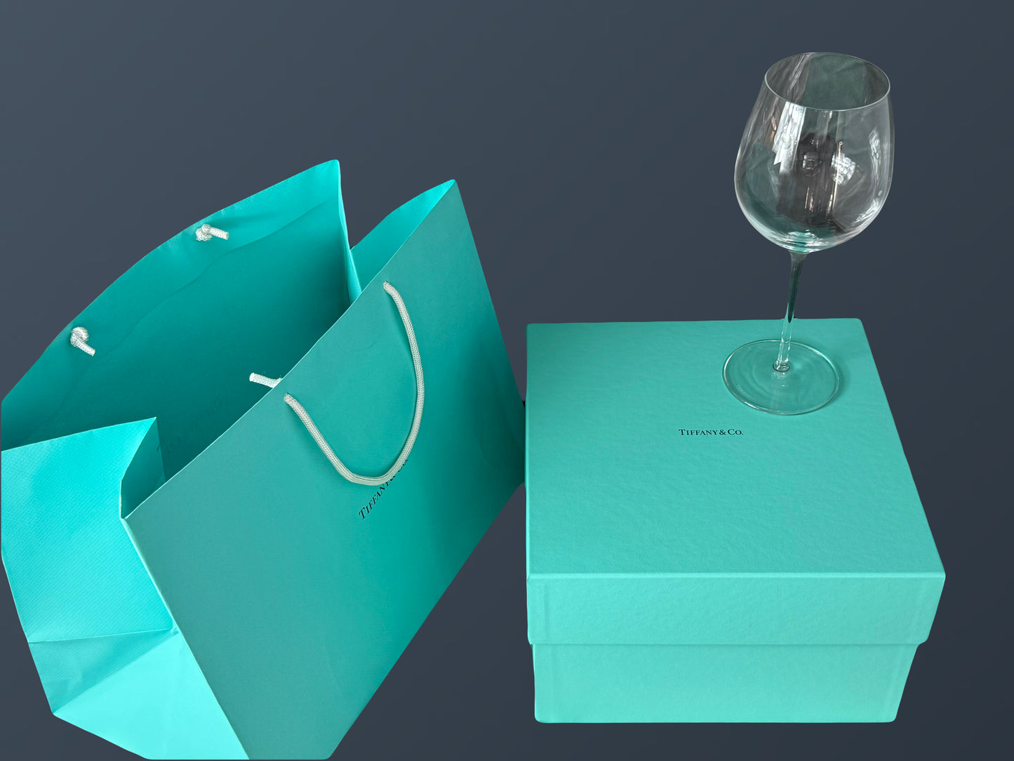 Tiffany Wine Crystal Glasses, Set of Two